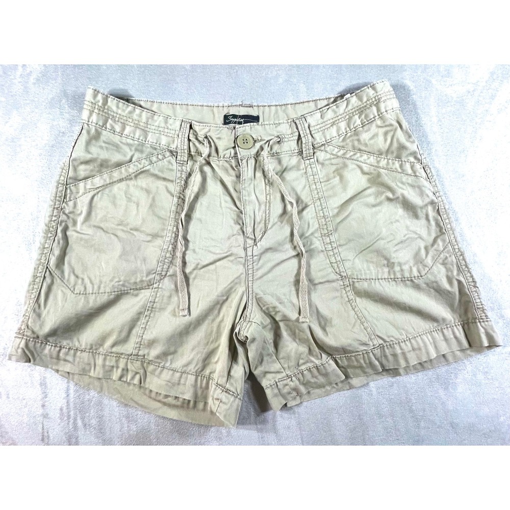 Supplies Union Bay Cargo Shorts Women 8 Tan Drawstring Cotton Utility Inseam 5